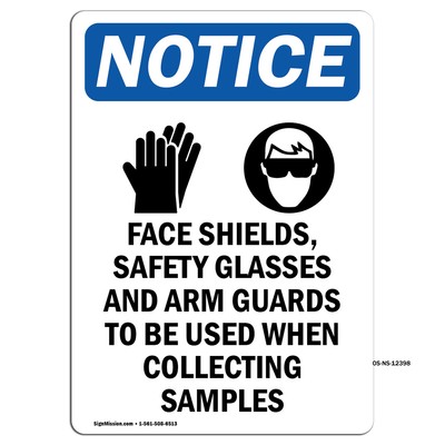Face Shields Safety With Symbol OSHA Notice Sign Metal Plastic Decal