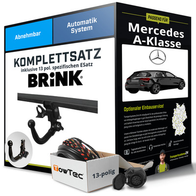 Anhängerkupplung BRINK abnehmbar für MERCEDES A-Klasse +E-Satz NEU AHK