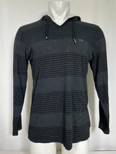 VANS Black/Gray Speckled Striped Pullover Hoodie Sweatshirt Men's MEDIUM