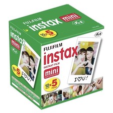 Fujifilm Instax Mini Instant Film, 10 Sheets x 5 Pack Total 50 Shoots 