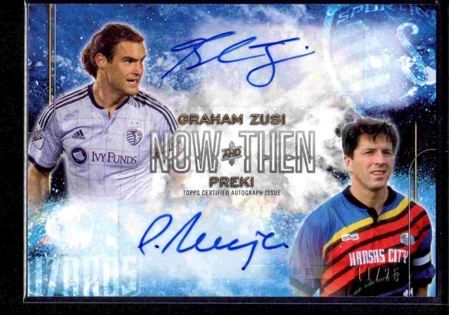 2015 Topps Apex MLS Now & Then Auto Graham Zusi Preki 11/25 Sporting Kansas City