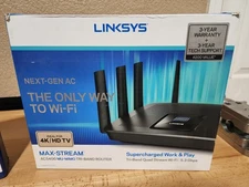 Linksys EA9500 Router  V1.1 Tri-Band AC5400 MU-MIMO Wireless WiFi  power + cable