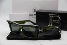 NEW BALMAIN B-VII BPS-131C-55 OLV-PLD OLIVE AUTHENTIC FRAMES SUNGLASSES 55-17