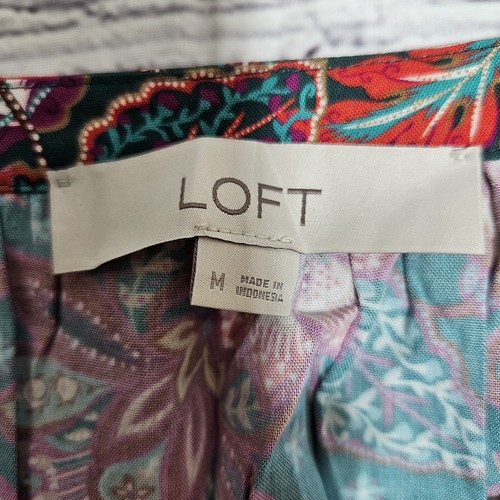 Loft Womens Size M Cotton V-Neck Long Sleeve Blouse Purple Shirt Top *SAMPLE* - Picture 3 of 7