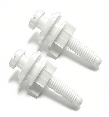 2 Sets Universal Toilet Seat Bolt Screws Replacement Kit with Cover Caps Plastic