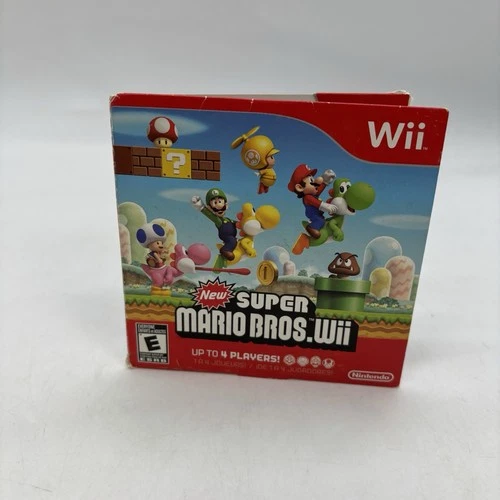 New Super Mario Bros. Wii Original Cardboard Sleeve Authentic Nintendo Untested