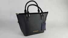 New Original Tru Trussardi Women Black Leather Tote Bag 76BTS01 - Free Shipping