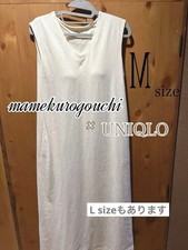 Mamekurogouchi x UNIQLO White Sleeveless VNeck Dress Size M Near Unused