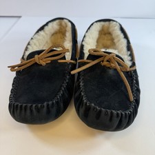 Ugg Dakota Suede Moccasins Slippers Black Womens Size 8