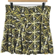 Urban Outfitters Plaid Floral Pleated Mini Skirt Retro Cottagecore M