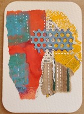 ACEO Original Art 2,5" x 3,5" Kolaż z mediów mieszanych