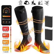 APP Electric Heated Socks Men Women Foot Warmer Washable 10000mAh Rechargeable