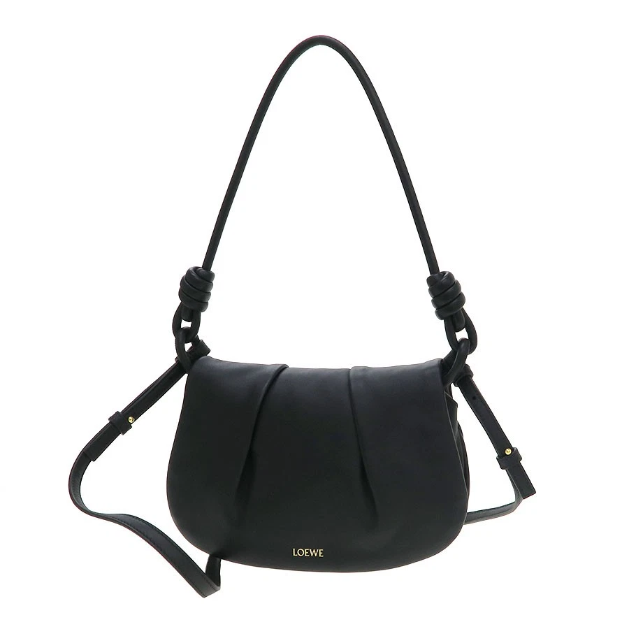 Loewe — Loewe Paseo Satchel A709 Calfskin Leather Black Shoulder Bag #SAB15196
