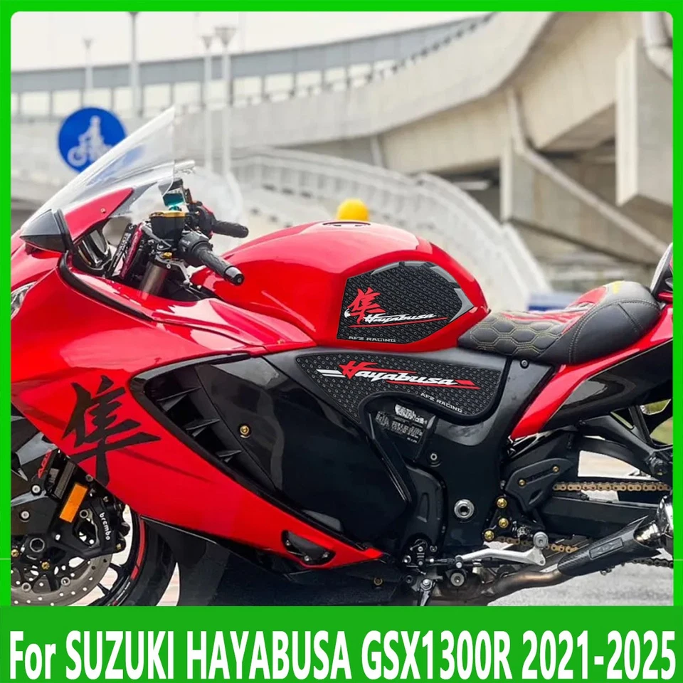 For SUZUKI HAYABUSA GSX1300R 3D Tank Traction Pad Side Gas Knee Grip Protector - Image 2 of 4