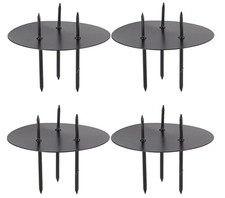 Kerzenhalter schwarz Metall D=8 cm Triple 3 Picks Kerzenpick Adventskranz 4er