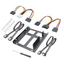 Dual 2.5 to 3.5 Inch HDD/SSD Hard Disk Mounting Bracket, Metal Mounting Brack...