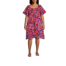Terra & Sky Women's Plus Size Flutter Sleeve Fit & Flare Dress, Size: 4X(28-30)