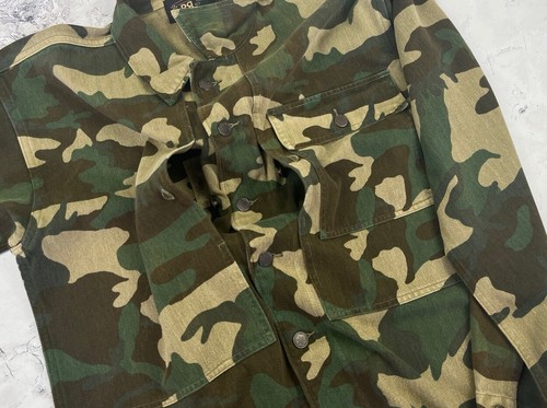 RRL Ralph Lauren Camouflage Herringbone Cotton Overshirt Jacket Size Medium M - Picture 10 of 24