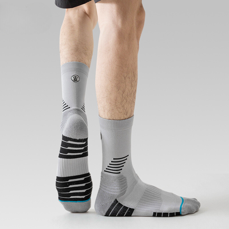 Men's Athletic Crew Socks Sport Non Skid Training Hiking Running Athletic Socks