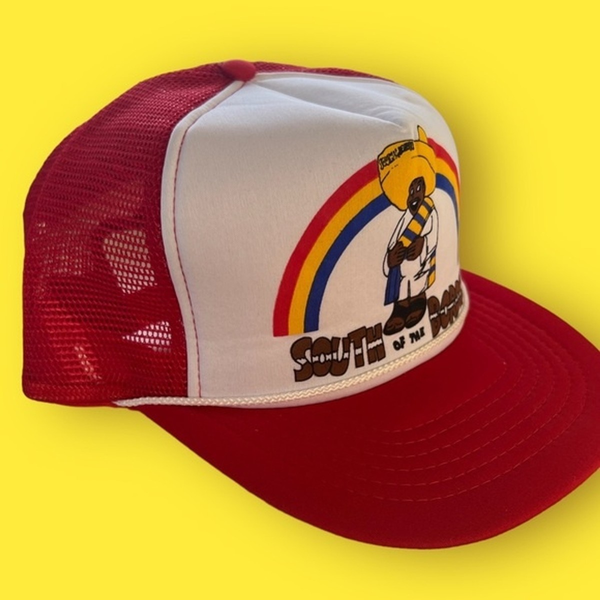 Vintage 1980s South Of The Border Pedro Rainbow Cartoon SnapBack