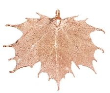 Zhannel Real Leaf PENDANT Sugar Maple in Rose Gold Genuine Leaf New