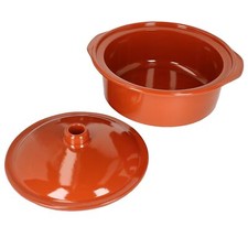 Pentola di argilla Cocotte 4 L + coperchio griglia rotonda pentola da forno pentola casseruola