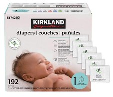 Kirkland Signature Diapers Size 1 Up to 14 Pounds 192 Count W/ Exclusive