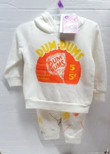 Baby 12 months, 2 piece fleece set Dum Dums outfit with hoodie