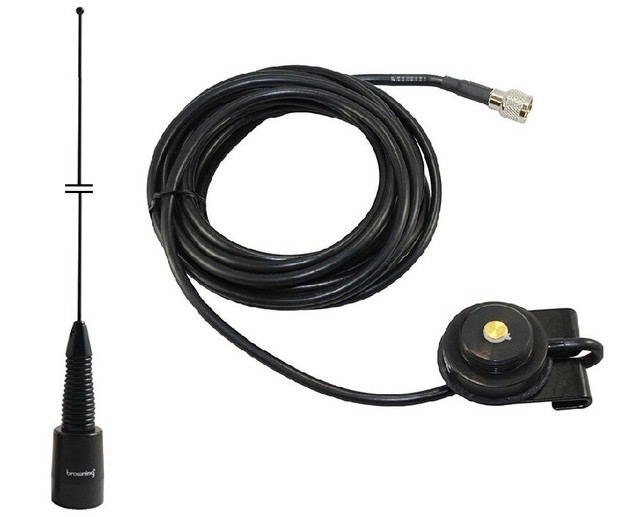 Mobile Radio Antenna Black Spring VHF 145165 MHz Trunk Mount miniUHF Motorola eBay