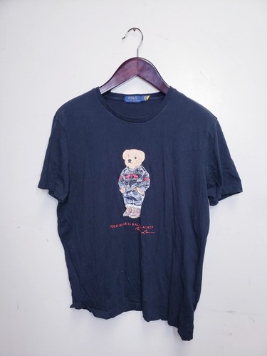 Polo Ralph Lauren Herren T-Shirt schwarz Holiday Teddybär Grafik Größe L