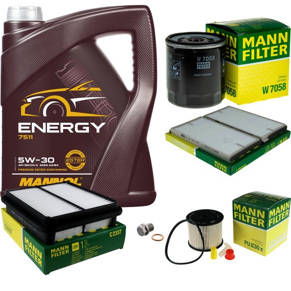Mann Inspektionspaket 5 L Mannol Energy 5W-30 FüR Suzuki Grand Vitara I 2.0 Hdi-image