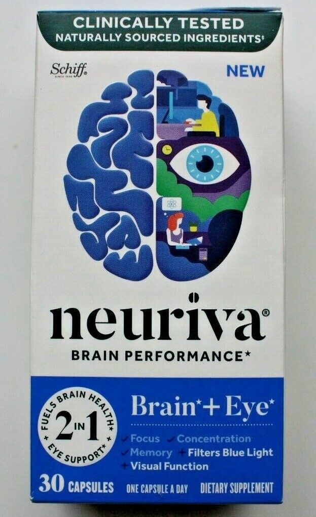 Neuriva Brain Performance 2-In-1 Brain + Eye Supplement 30 Capsules - EXP 2023