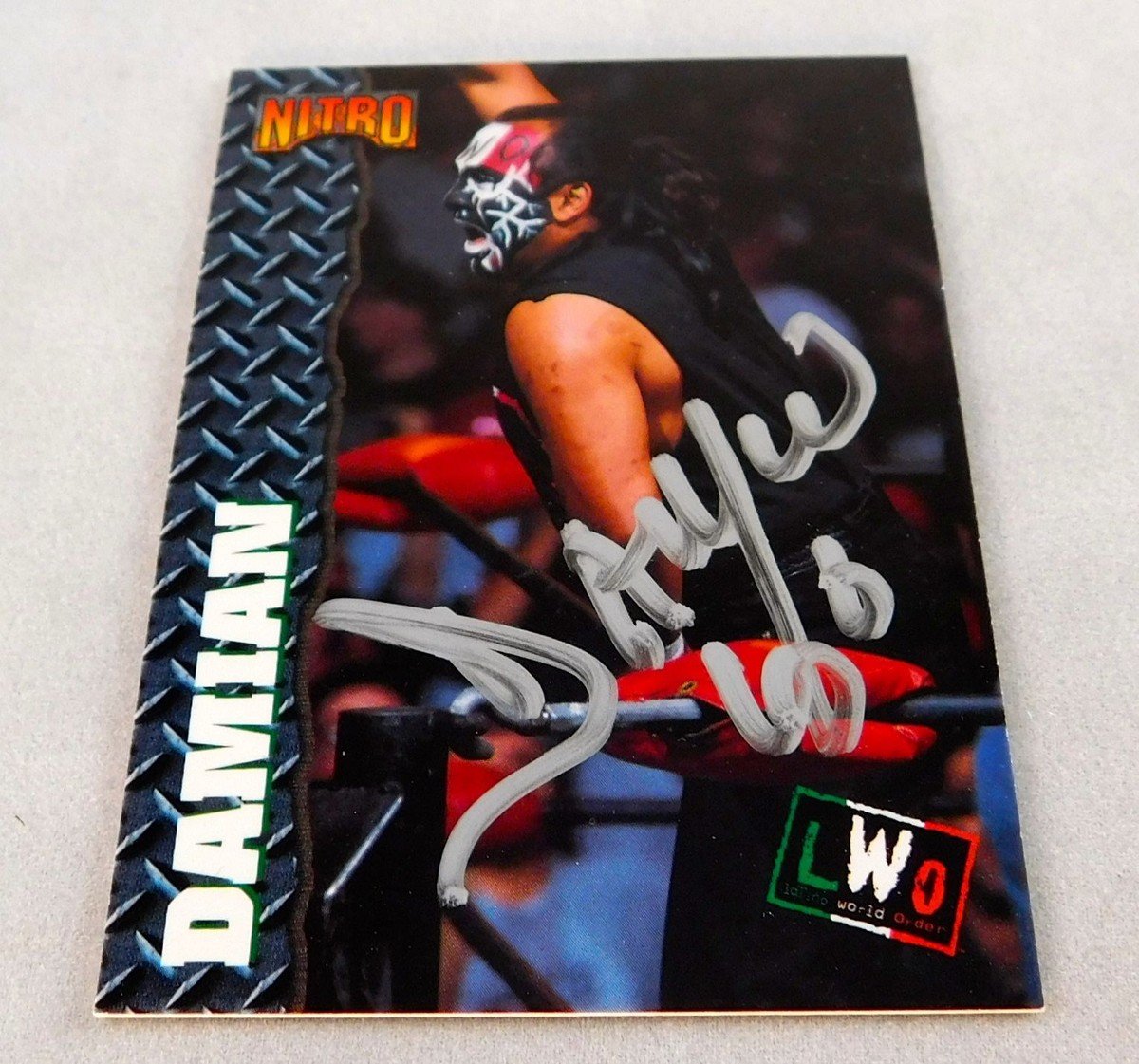 Damian 666 Signed WCW Wrestling Trading Card Wrestler wwe tna