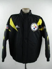 Men's L Vtg Pittsburgh Steelers NFL Authentic Pro Line Apex One Jacket Insulated