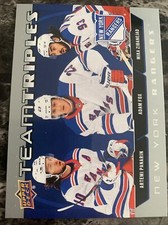 New York Rangers 2021-22 upper Deck Series 1 Team Triples