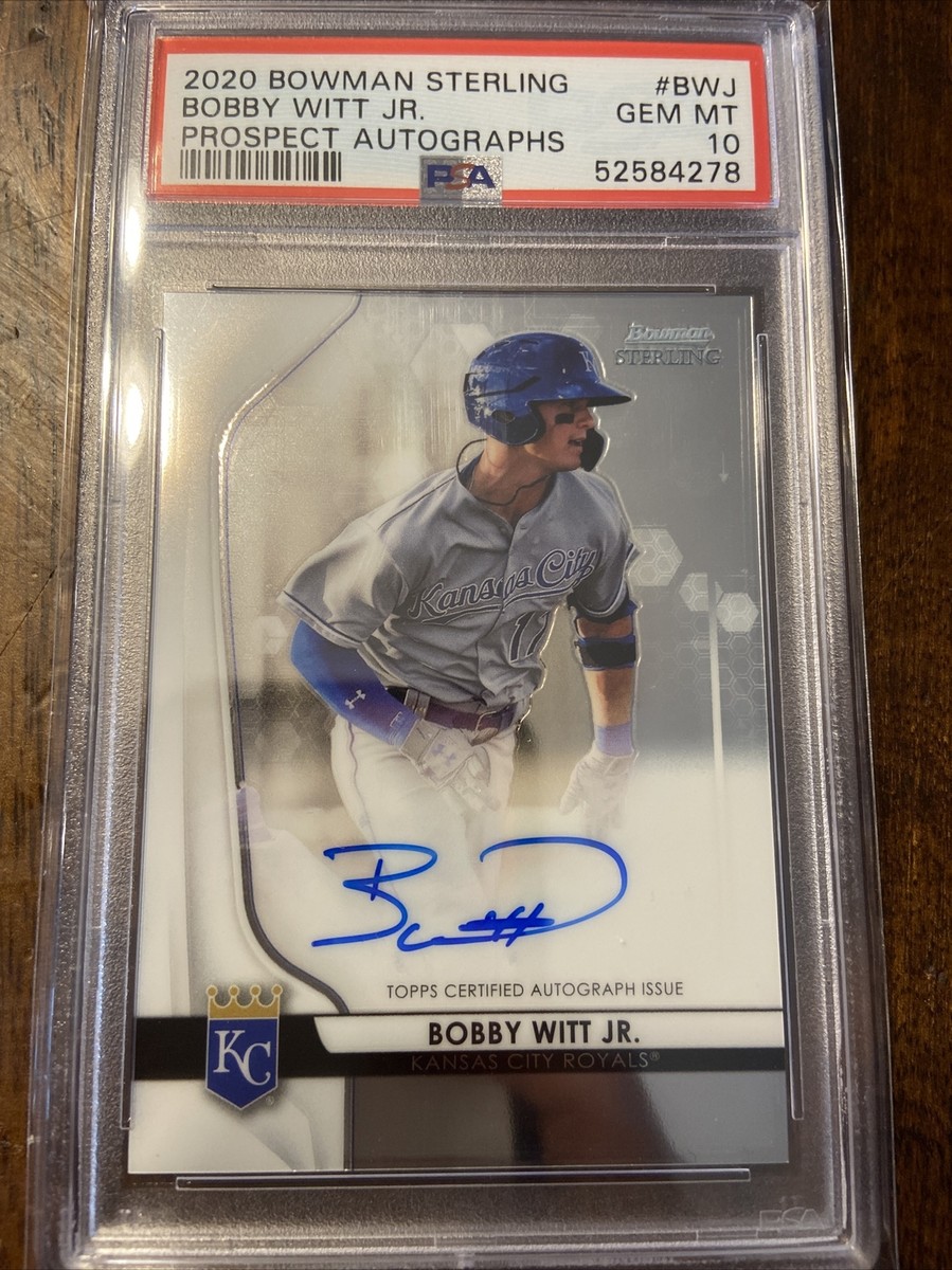 BOBBY WITT JR. AUTO 2020 Bowman Sterling Autograph Rookie RC PSA 