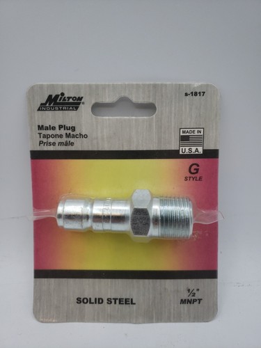 Lot De 5 Bouchons Milton G-Style 3/8 MNPT En Acier Pour Compresseur - Garantie 1 An, Argenté