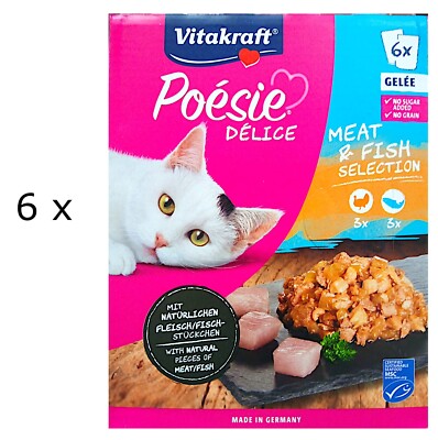 (EUR 9,79 / kg) Vitakraft Poesie Delice Gelee Meat & Fish Selection 36x 85 g