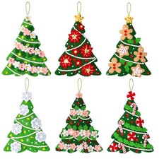 Felt Embroidery Kit Plaid / Bucilla Set of 6 Festival Of Trees Ornaments 89662E