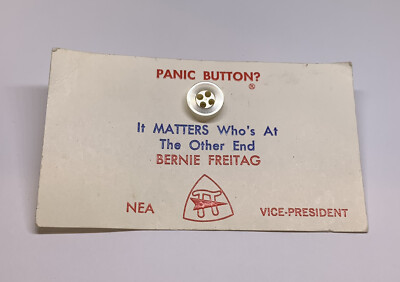 Bernie Freitag Vice President NEA Education Panic Button Lapel Pin (49 ...