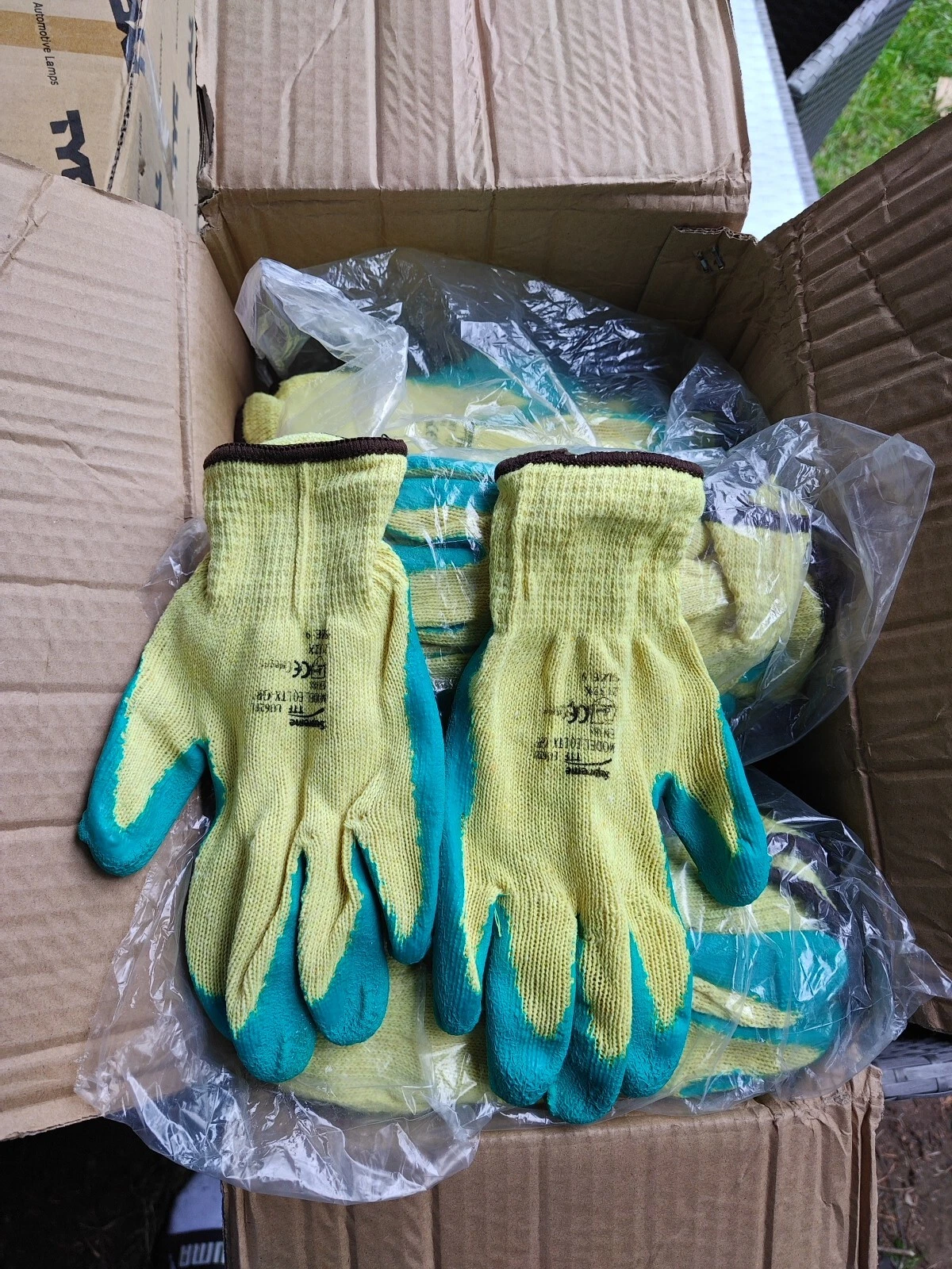 30 PAIRES DE GANTS DE SÉCURITÉ EN CAOUTCHOUC VERT RECOUVERTS DE LATEX HOMMES CONSTRUCTEURS JARDINAGE 9 