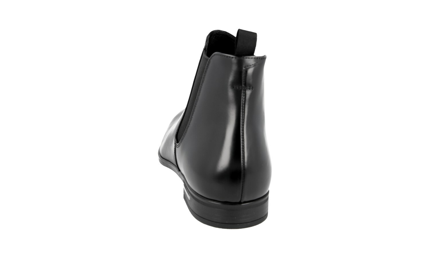 AUTH LUXURY PRADA HALF-BOOT SHOES 2TB047 BLACK LEATHER NEW CLASSIC image 4