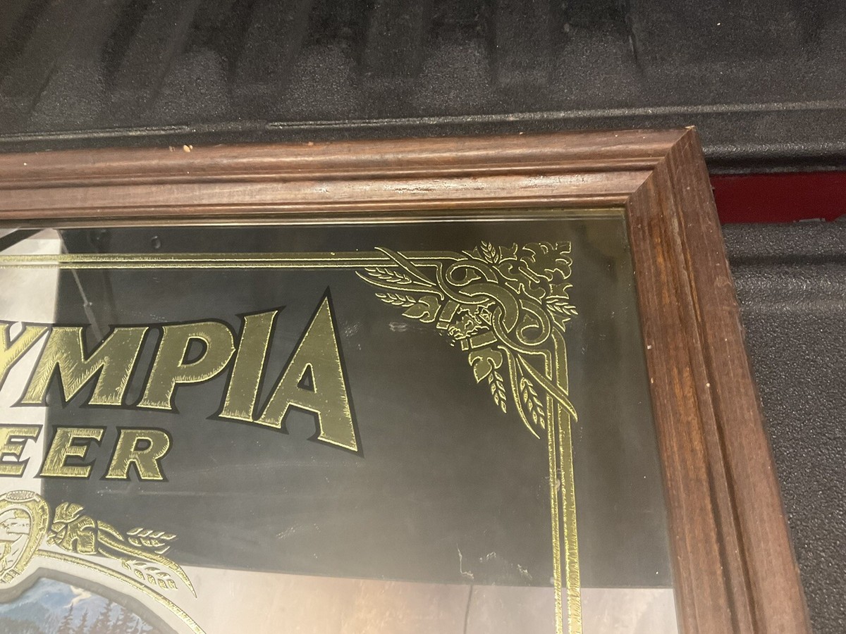 Olympia Beer パブミラー VINTAGE OLYMPIA BEER GIRL BAR MIRROR SIGN 