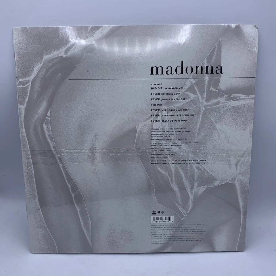 MADONNA - BAD GIRL / FEVER 12'' SEALED 1993 VINYL SINGLE PROMO HYPE 9-40793-0 - Image 2 of 4
