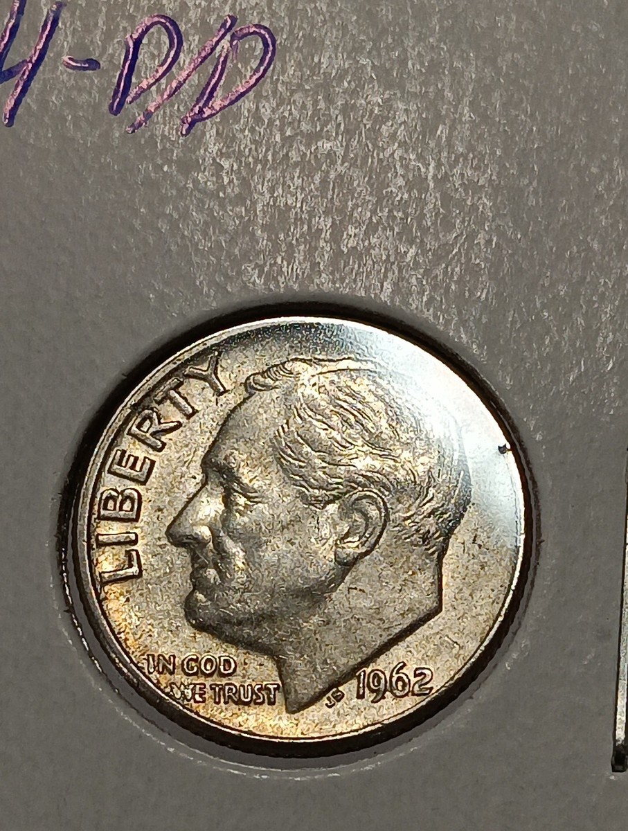1962 -D/D ERROR Roosevelt Dime - 90% Silver FULL BANDS J/507 | eBay
