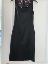 D&G DOLCE & GABBANA BLACK SATIN COCKTAIL DESS FULL LINED SIZE 42