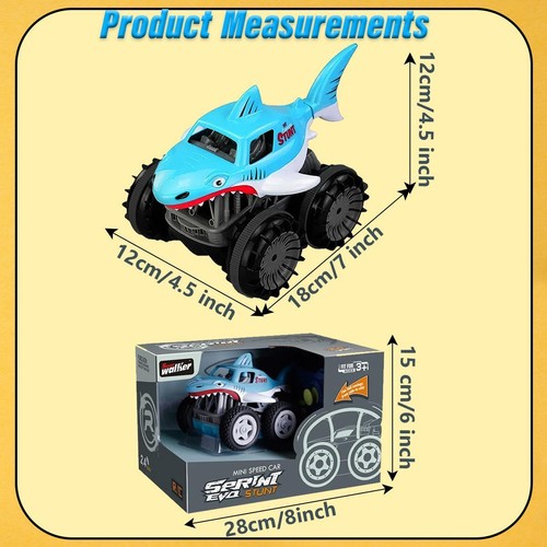 Kids Remote Control Car Toy Shark Theme 360° Rotation Water & Land Moving Truck - Picture 4 of 11