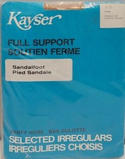 Vintage Pantyhose Kayser Full Support Sandalfoot Color Beige Medium Tall BWK01