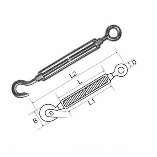 Open Body Turnbuckle T316 Stainless Steel M6 M8 M10 M12 M16 M20 - Picture 3 of 3