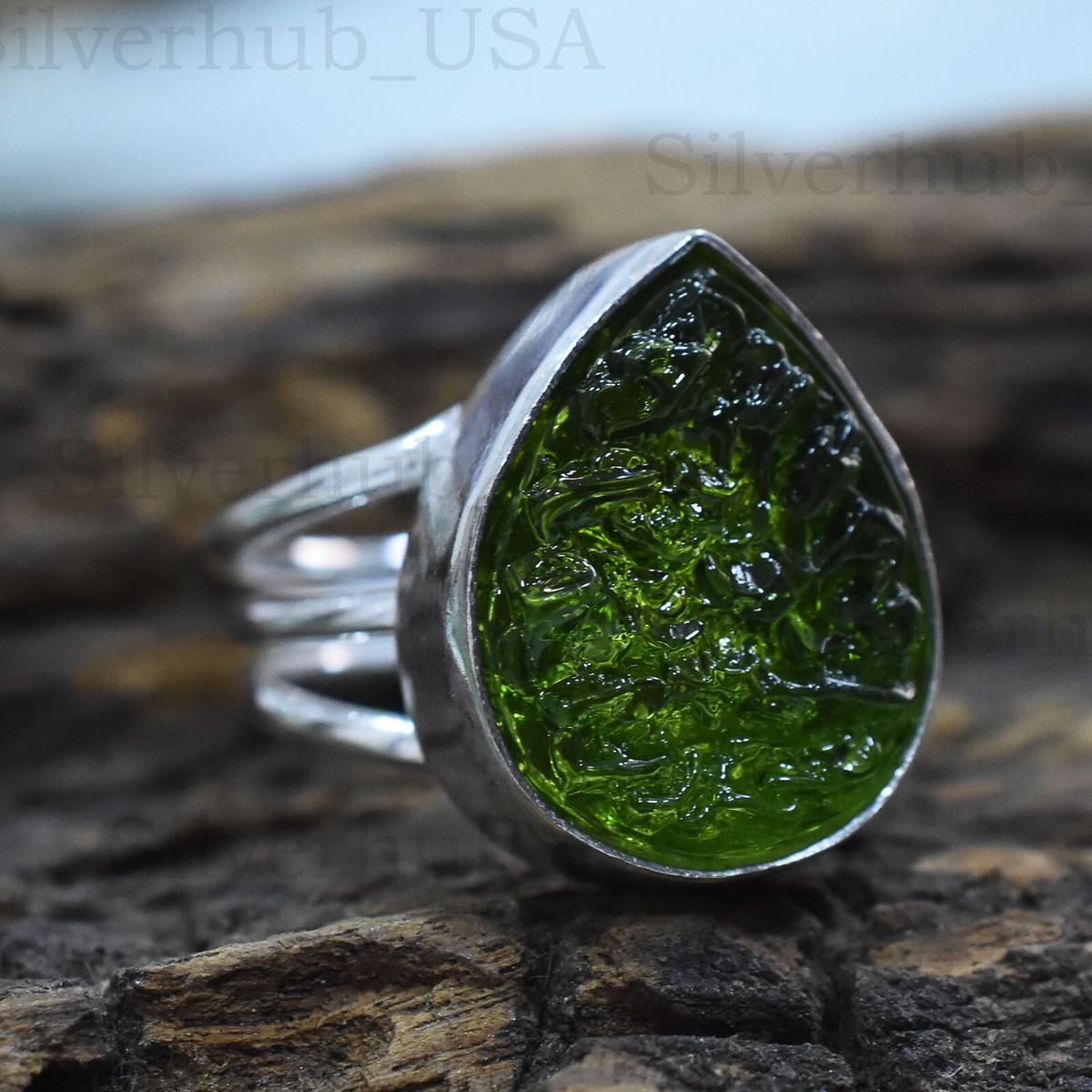 moldavite gemstone mens moldavite jewelry